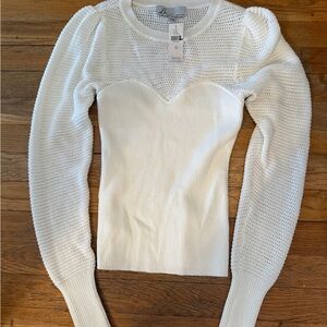 dh NEW YORK White Textured Sweater NWT size XS